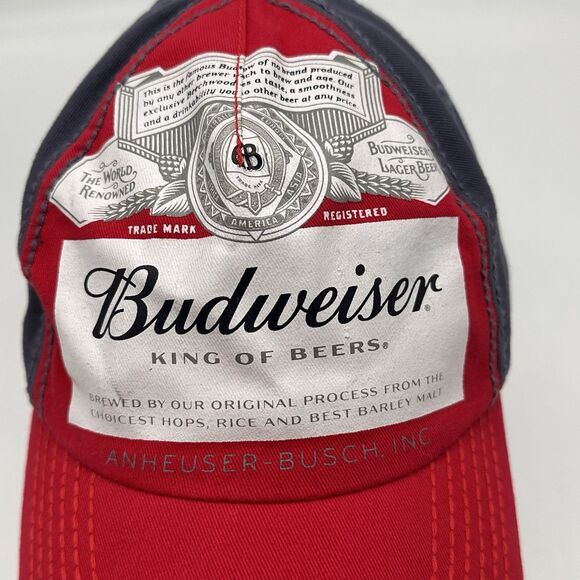 Budweister Distressed Baseball Cap King of Beers Low Profile Adjustable Strap - Picture 5 of 9